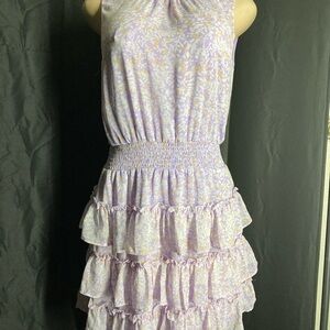 Express Lavender Floral Midi Dress